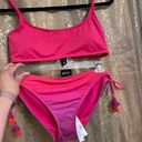 Bleu Rod Beattie  Cotton On Pink Purple Ombre Tassel Bikini Set Large/12 NWT Photo 1