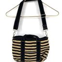 Rootote Crossbody Tote Bag Striped Black And Tan Rare Photo 1