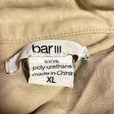 Bar III  - Beige Moto Style Cropped Full Zip Jacket- 100% Polyurethane - Size XL Photo 4