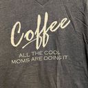 Next Level Apparel Coffee All The Cool Moms Are Doing It Gray Short Sleeve Shirt V-Neck Size Small Photo 1