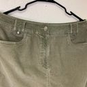 Talbots Corduroy Mini Pencil Skirt Womens Sz 12 Olive Green Pockets Photo 2