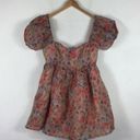 Dolls Kill NWT Sugar Thrillz My Winding Wheel Floral Organza Puff Sleeve Babydoll Dress XL Photo 3