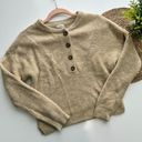 a.n.a  Beige Henley Oversized Knit Sweater Size XS Photo 9