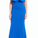 Badgley Mischka Fallon Popover  Gown Crepe Cobalt Blue Photo 13