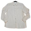 Studio Works  Shirt Womens Small 100% Linen Pale Peach Mother of Pearl Buttons Up Photo 0