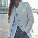 ZARA  STRUCTURED ROUND NECK BLAZER WHITE GOLD BUTTONS SIZE XS Photo 0