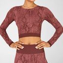 Fabletics  Kamila seamless long sleeve in burgundy/brown snake print size L Photo 0