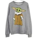 Star Wars  Baby Yoda Mandalorian Gray Crewneck Sweatshirt Small Unisex Photo 4