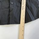 DKNY  Shirt Womens 16 Black Striped Skinny Fit Button Up Long Sleeve Top Collared Photo 5