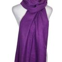 Purple Cashmere Wrap with Fringe One Size Purple Cashmere Scarf Photo 0