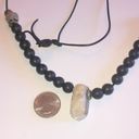 Onyx Natural Quartz Stone & Matte Black Agate  Beads Beaded Boho Tribal Necklace Photo 3