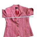 Talbots  Pink Coral Blazer 100% Linen Two Button Front With Peaked Lapel 8P Photo 3