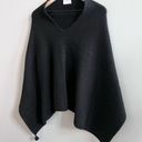 Pamella Roland 100% Cashmere Sweater Poncho Made in Italy Luxury Designer OS Black Size M Photo 2