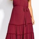 City Chic  Fringe Tier Maxi Dress in Rhubarb Casual Size L/20 Photo 0