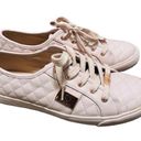 Guess G by  Pink Blush Lace Up Leather Quilted Sneakers Shoes Flats Size 9 Photo 0