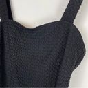 Vtg Y2K Mainstream Black Textured One Piece Swimsuit Sz 12 Sweetheart Neckline Photo 2