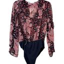 ZARA  Floral Paisley Print Ruffled bodysuit Size Large Photo 2