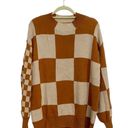 Andthewhy  Brown Checkered Oversized Sweater Sz S NWT Photo 1