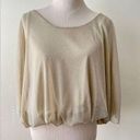 Arden B  Sparkly Blouse Slouchy Top batwing Gold Metallic Nude size S Photo 6