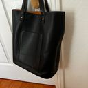 Madewell NWOT  Faux Pebble Leather Black Shoulder Tote Bag Pocket At Front Photo 4