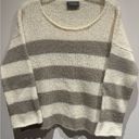 Wooden Ships  large cream and gray striped wool/mohair blend sweater size M/L Photo 1