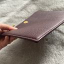 Dagne Dover Danger Dover Burgundy Pebbled Leather Zipper Pouch Clutch Wristlet Wallet  Photo 4