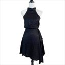 Harper  Wren Black Leopard Print Satin Halter Dress Size XS Photo 1