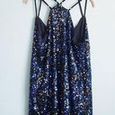 City Chic  Blue and Gold Sequin Strappy Mini Dress Photo 8