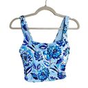 ANDIE  Swim The Siren Tankini Top Blue Floral Print Bathing Suit Size Small Photo 1