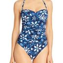 Bleu Rod Beattie  NWT Blue White Tropical Floral Sweetheart One Piece Swim Suit 6 Photo 0