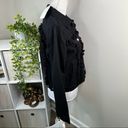 Free The Roses 🎉  Black Jean Jacket With Tassels Button Front NEW Size S Photo 8