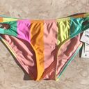 The Bikini Lab Orange and Green  Colorful Striped Swim Bottoms Photo 3
