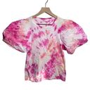 A New Day  Pink Tie Dye Puff Sleeve Top Blouse Size Medium Photo 0