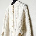 Something Navy  Embellished Cableknit Cardigan Sweater Button Fairy Ivory XXL Photo 6