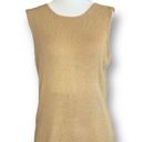 Josephine Chaus Vintage  Sweater Neutral Pullover Knit Sleeveless Tan Scoop Neck Photo 9