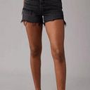 American Eagle  Women's Size 12 Curvy High Rise Shortie Black Denim Shorts AE0122 Photo 0