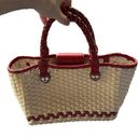 Brighton  Bag Straw Red Cream Tote Shoulder Handbag Picnic Vintage Vibes Cute Photo 0