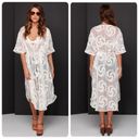 On The Road Ivory Sheer Embroidered Coverup Photo 2