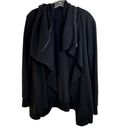 All Saints Dahlia Zipper Draped Waterfall Sweatshirt Cardigan Small Black Photo 3