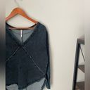 Free People  Denim Blue and Black Tie Dye Pullover Sweatshirt Size XS Photo 2