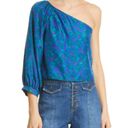 Veronica Beard NWT  Lyric Silk Floral One Shoulder Blouse in Cobalt Multi Photo 1