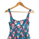 Betsey Johnson Floral Dress Ruffled Blue Pink Size 2 XS EUC Photo 3