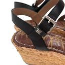 Sam Edelman  Black Darline Leather Espadrille Wedges Sz 11 Photo 1