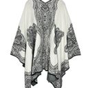 Soft Surroundings  Amadeo Open Long Wrap Cape Black Ivory Kimono Aztec Western Photo 2