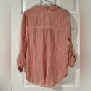 Time And Tru Peach collared shirt with roll up sleeves large Photo 3