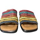 Coldwater Creek  Women's Leather Sandals Slides Size 7M Square Toe Multicolor Photo 1