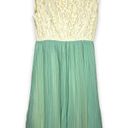 Freeway Apparel Freeway Cream Rose Lace Top with Mint Green Tulle Dress Small Photo 4