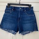 Good American  Cut Off Raw Hem High Rise Blue 464 Short 25 Photo 2