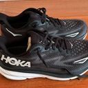 Hoka NWOT  women’s Clifton 9 Sneaker Black/White 10.5 W Photo 0