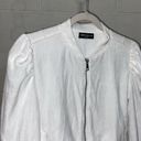 Generation Love  Women's Blair Velour Bomber Jacket XSMALL White Lined Pockets Photo 2